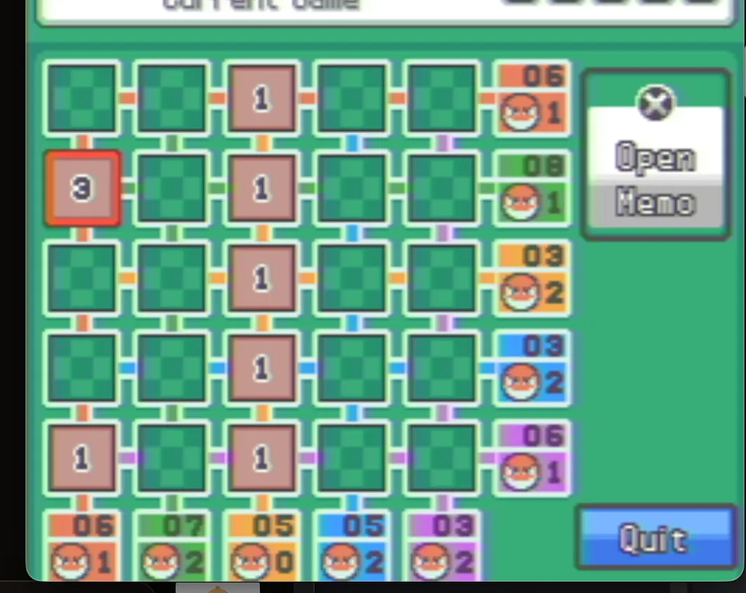 A board mid-round with a few cards flipped and the coin counter cut off at the top