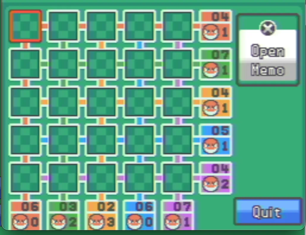 A fresh board, all cards face down