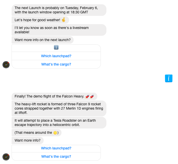 SpaceX Launch Notifier Chatbot More info on the launch